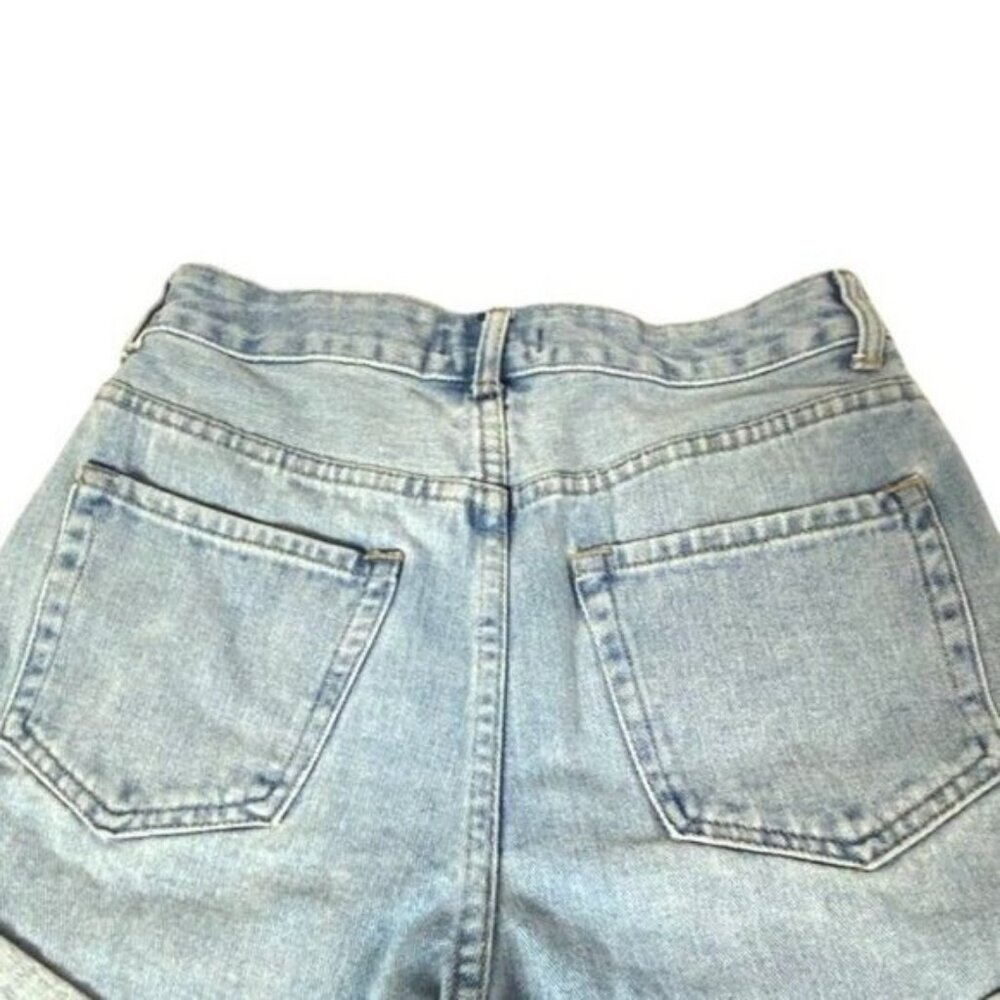 Forever 21 Womens Light Wash High-Rise Denim Shorts Sz 26 Cuffs & Button fly - Picture 6 of 6